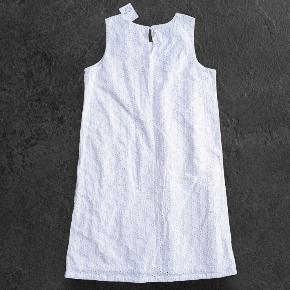 Crown & Ivy White Linen Kids Dress Size 14 - Picture 5 of 5